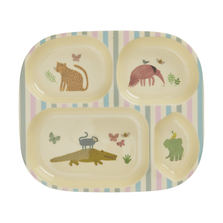 Rice barnetallerken melamin 4 rom - Sweet Jungle Print - RICE