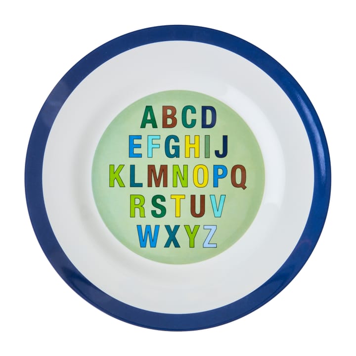 Rice middagstallerken melamin 25 cm, Alphabet-dark blue RICE