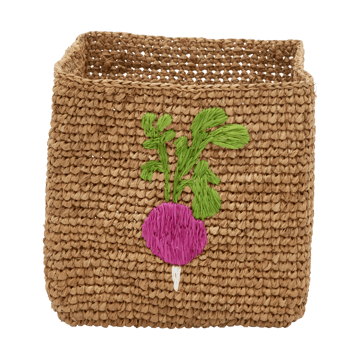 Rice raffia oppbevaringskurv 2 deler - Radish Embroidery-Tea - RICE