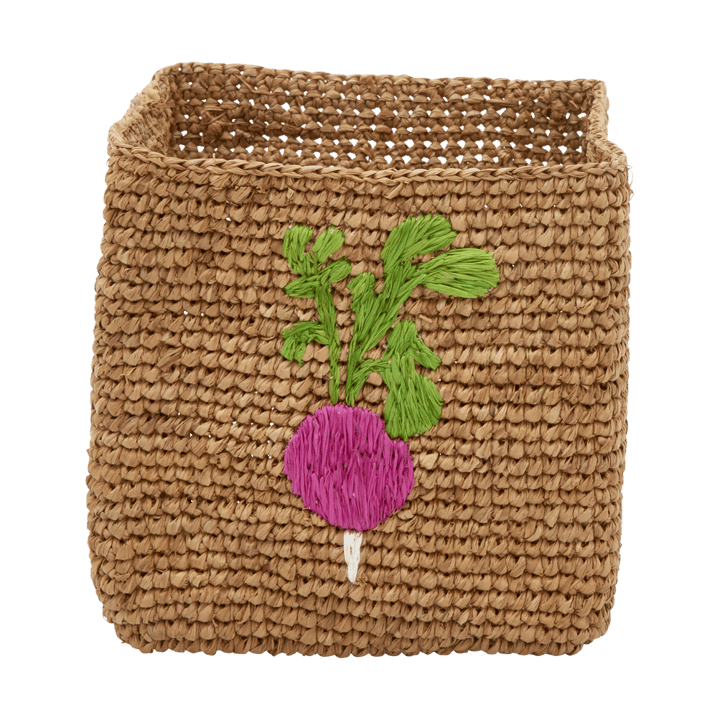 Rice raffia oppbevaringskurv 2 deler, Radish Embroidery-Tea RICE