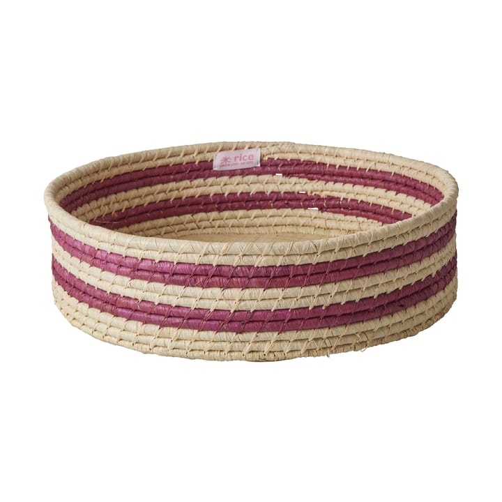 Rice raffia rund oppbevaringskurv large, Aubergine RICE