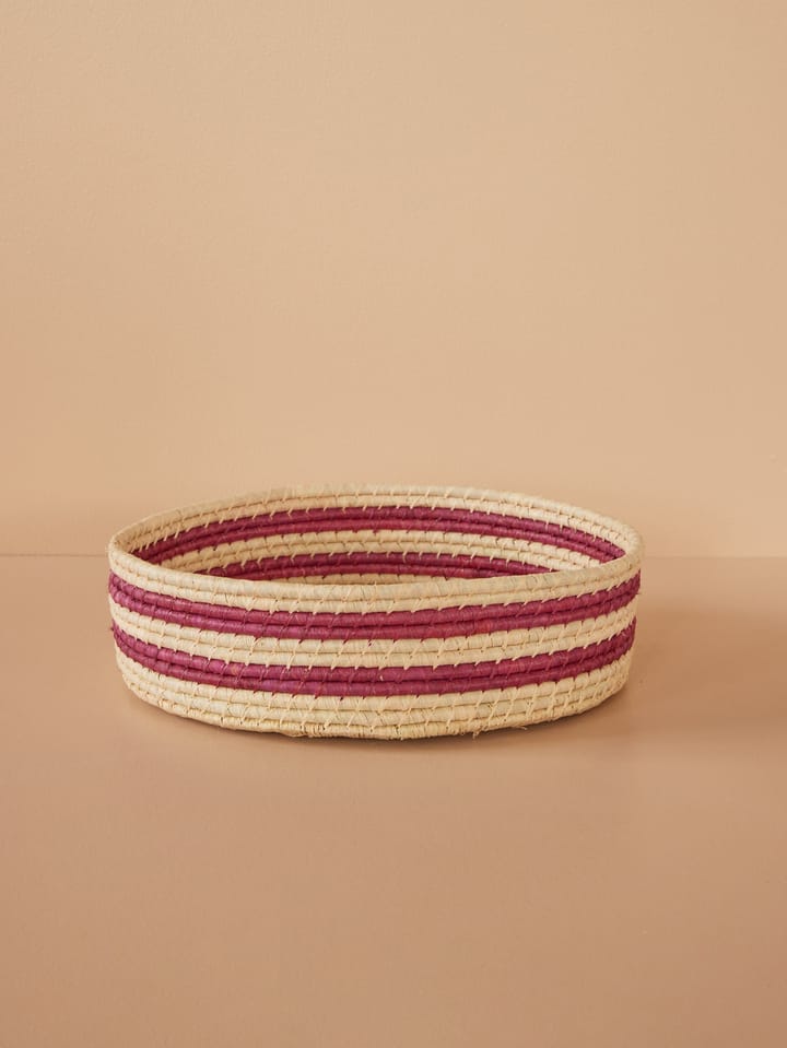 Rice raffia rund oppbevaringskurv large, Aubergine RICE