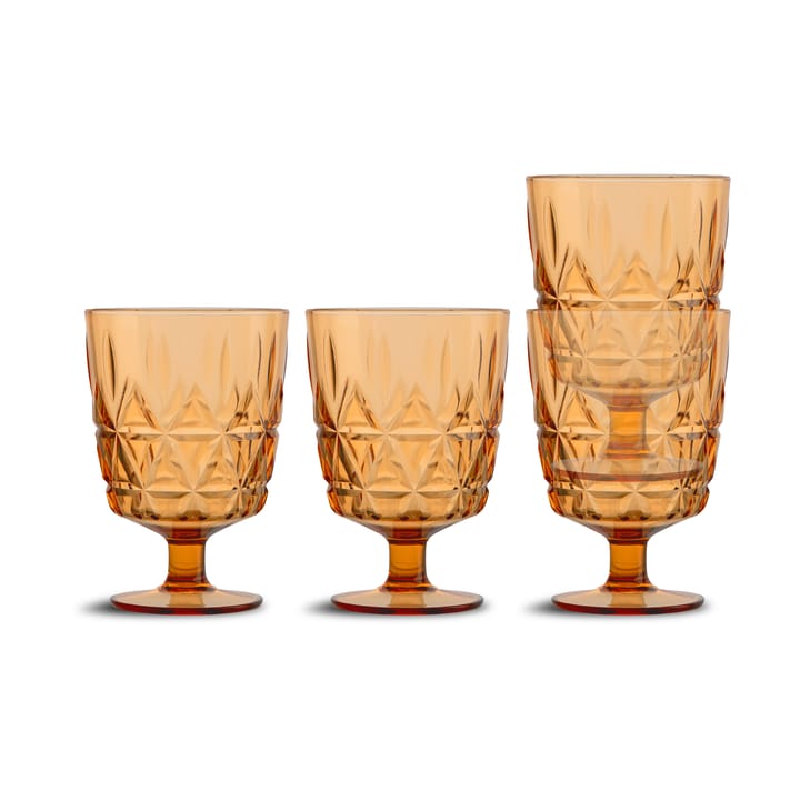 Picknick Juni plastglass 4-pk - Amber - Sagaform