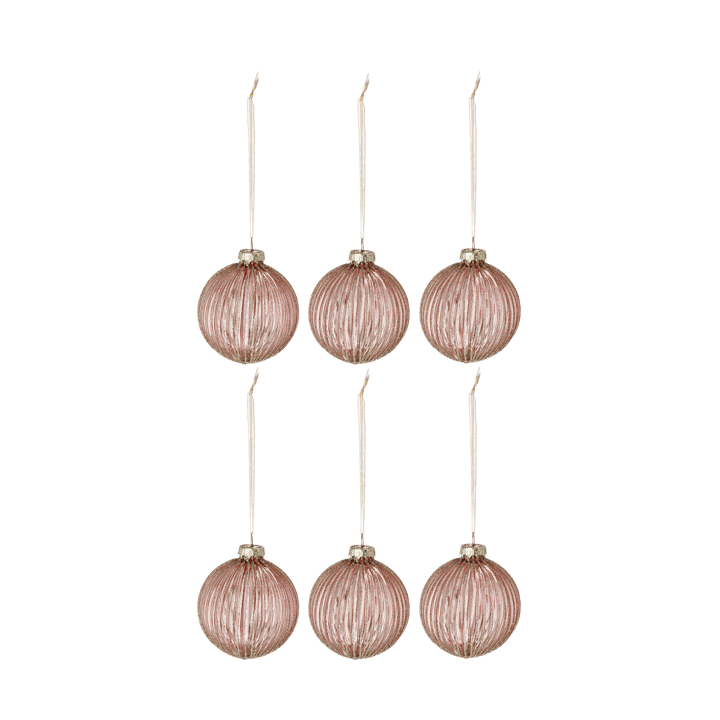 Holiday juletrekule 6-pakning, Rose gold Scandi Living