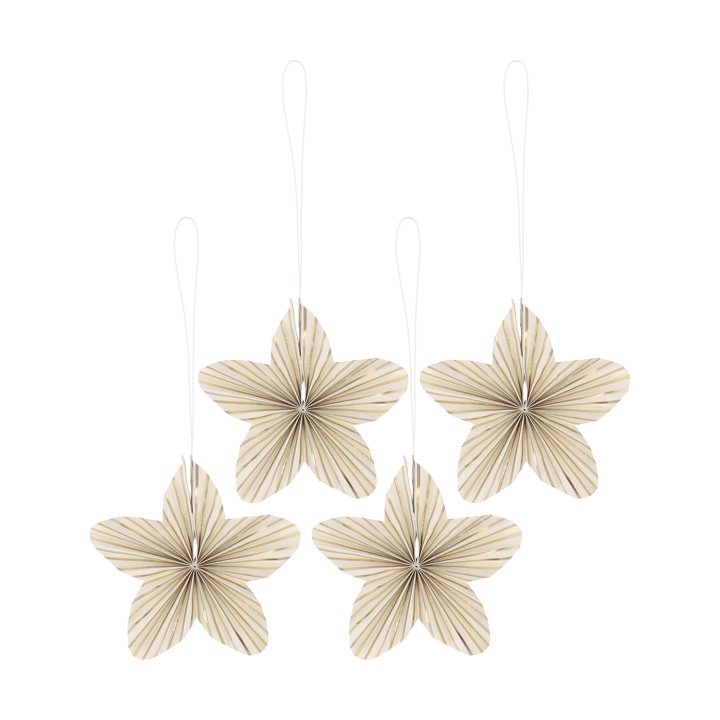 Twinkle juletrepynt 4-pk - Gull, stripete - Scandi Living