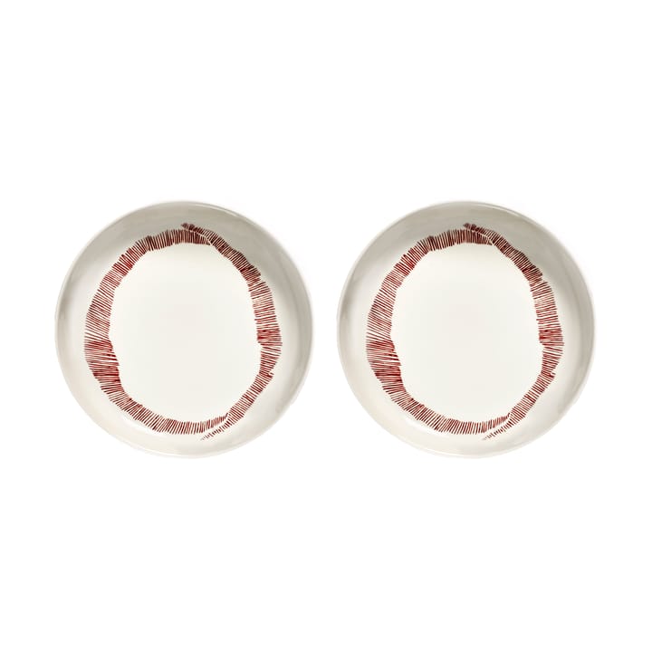 Ottolenghi Feast dyp tallerken Ø22 cm 2-pakning - White stripes-red - Serax