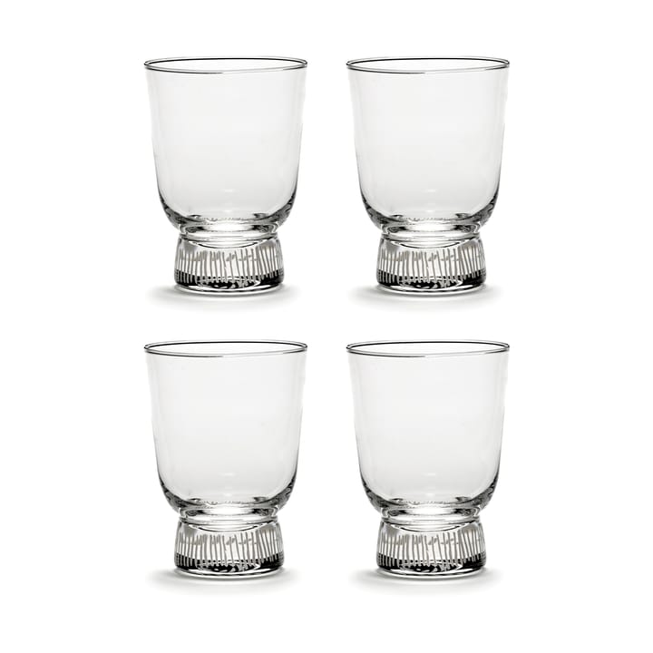 Ottolenghi Feast glass 33 cl 4-pakning - Stripes sandblasted - Serax