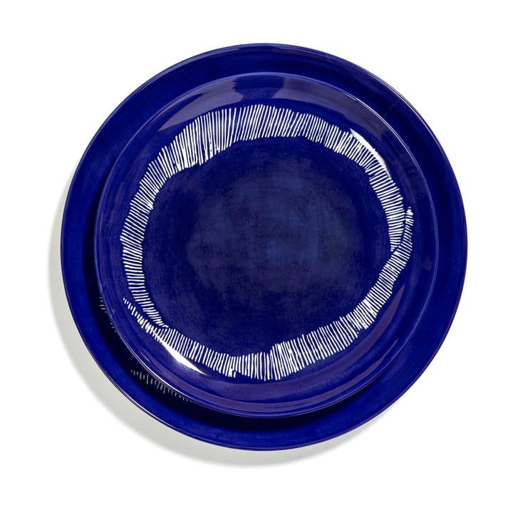 Ottolenghi Feast tallerken M Ø22,5 cm 2-pakning - Dark blue stripes-white - Serax