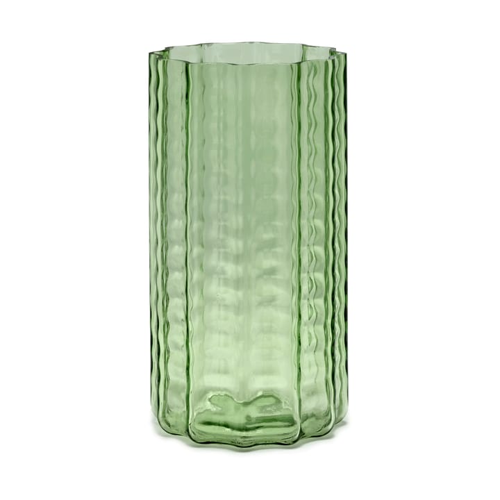 Waves 02 vase 28 cm - Green-clear - Serax