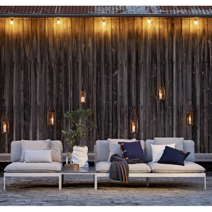 Bönan modulsofa, Sunbrella Ashe light grey, hjørnedel, lysegrå aluminiumsramme Skargaarden