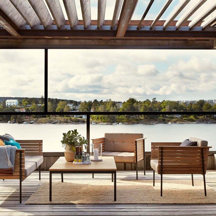 Häringe loungestol - Sunbrella Natté Nature Grey-teak-svart - Skargaarden