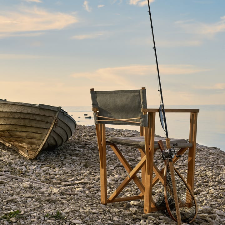 Kryss Lounge karmstol, Agora Nautic black, teak Skargaarden