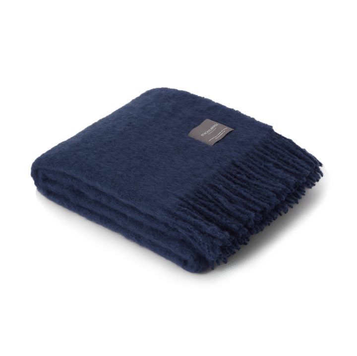 Mohair pledd - Denim dark blue - Stackelbergs