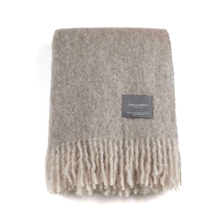 Mohair pledd - Light taupe & brindle melange - Stackelbergs