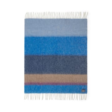 Mohair pledd - Stripe Blue, Azur & Camel - Stackelbergs