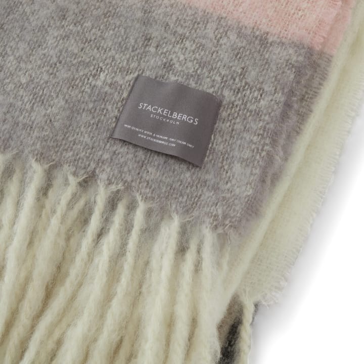 Mohair pledd - Stripe Brown, Black & Rose - Stackelbergs