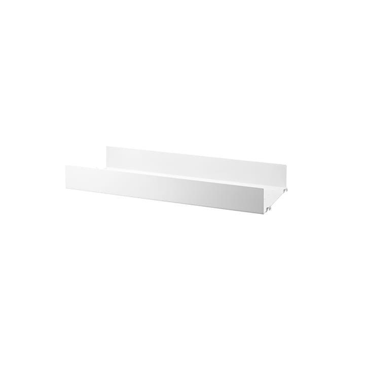 String hylleplate metall - hvit, 58x20 cm, høy kant - String