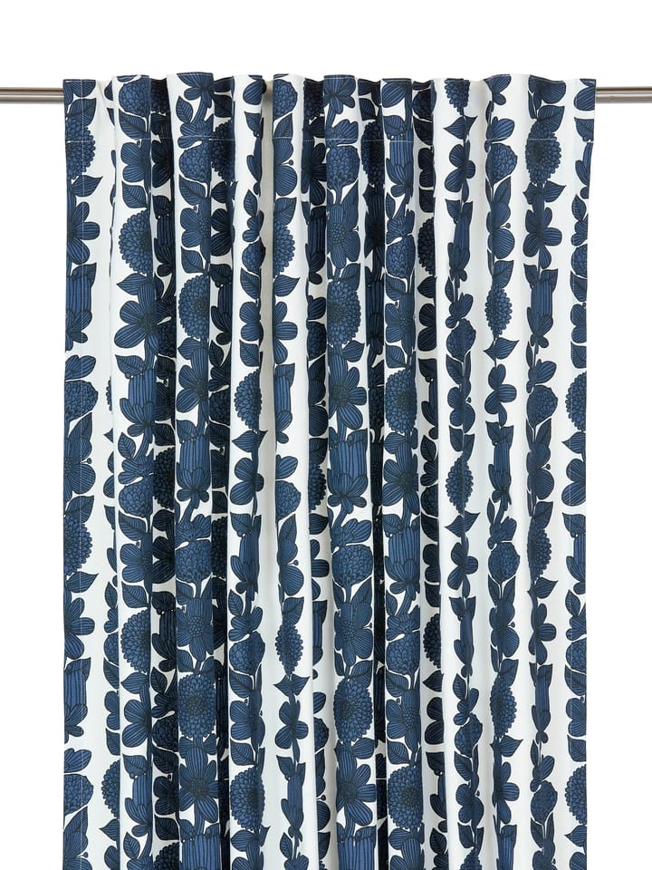Aster gardiner 2-pakning 140x280 cm - Hvit-blå - Svanefors