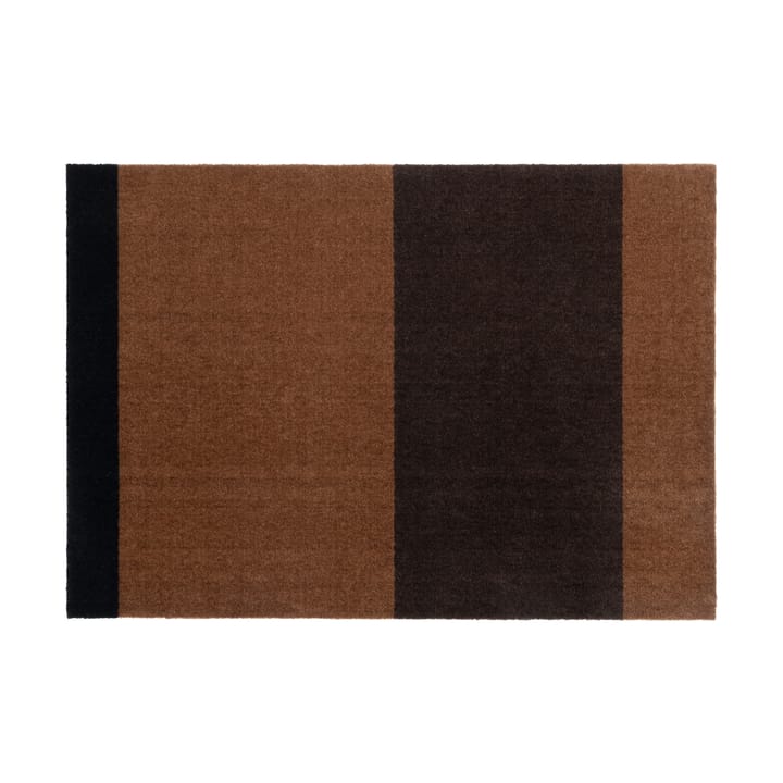 Stripes by tica, horisontal, entréteppe - Cognac-dark brown-black, 90x130 cm - tica copenhagen