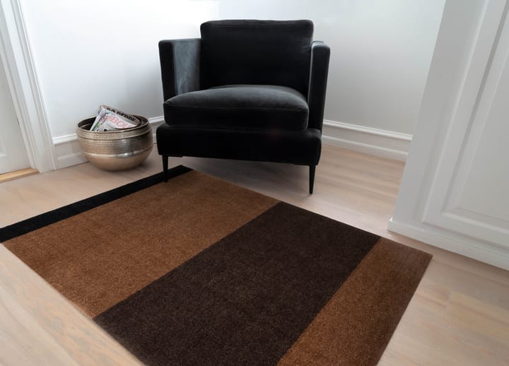 Stripes by tica, horisontal, entréteppe - Cognac-dark brown-black, 90x130 cm - tica copenhagen