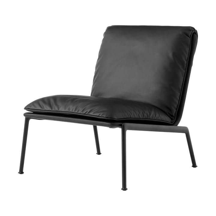 Muno LN18 lounge lenestol - Dark chrome-Noble leather Black - &Tradition