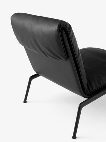 Muno LN18 lounge lenestol - Dark chrome-Noble leather Black - &Tradition