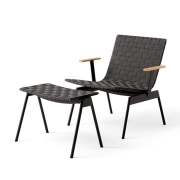 Ville Outdoor AV45 loungestol med armlener - Warm black - &Tradition