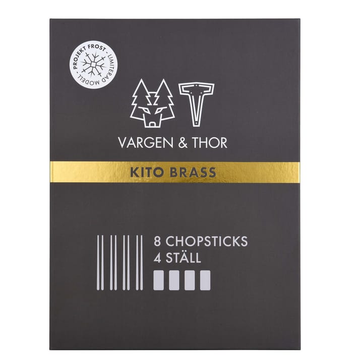 Kito Chopsticks spisepinner 4-pakning, Messing Vargen & Thor