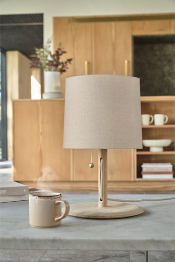 Barv bordlampe 41xØ26 cm - Ubehandlet massiv eik - Villa Collection