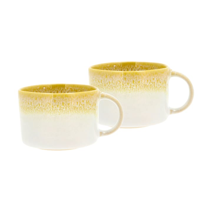 Styles kopp med hank 16 cl 2-pk - Yellow-cream white - Villa Collection