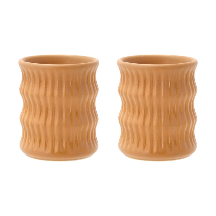 Styles krus med riflet mønster 30 cl 2-pack - Amber - Villa Collection