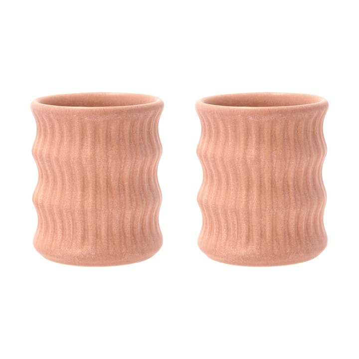 Styles krus med riflet mønster 30 cl 2-pack - Rosa - Villa Collection