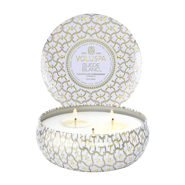 Maison Blanc 3-wick Tin duflys 40 timer, Suede Blanc Voluspa